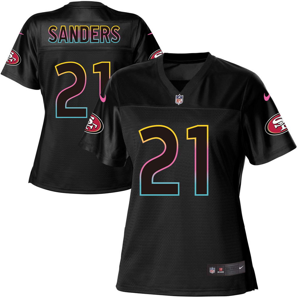 Women's Game Deion Sanders Nike Jersey Black - #21 Fashion NFL San Francisco 49ers